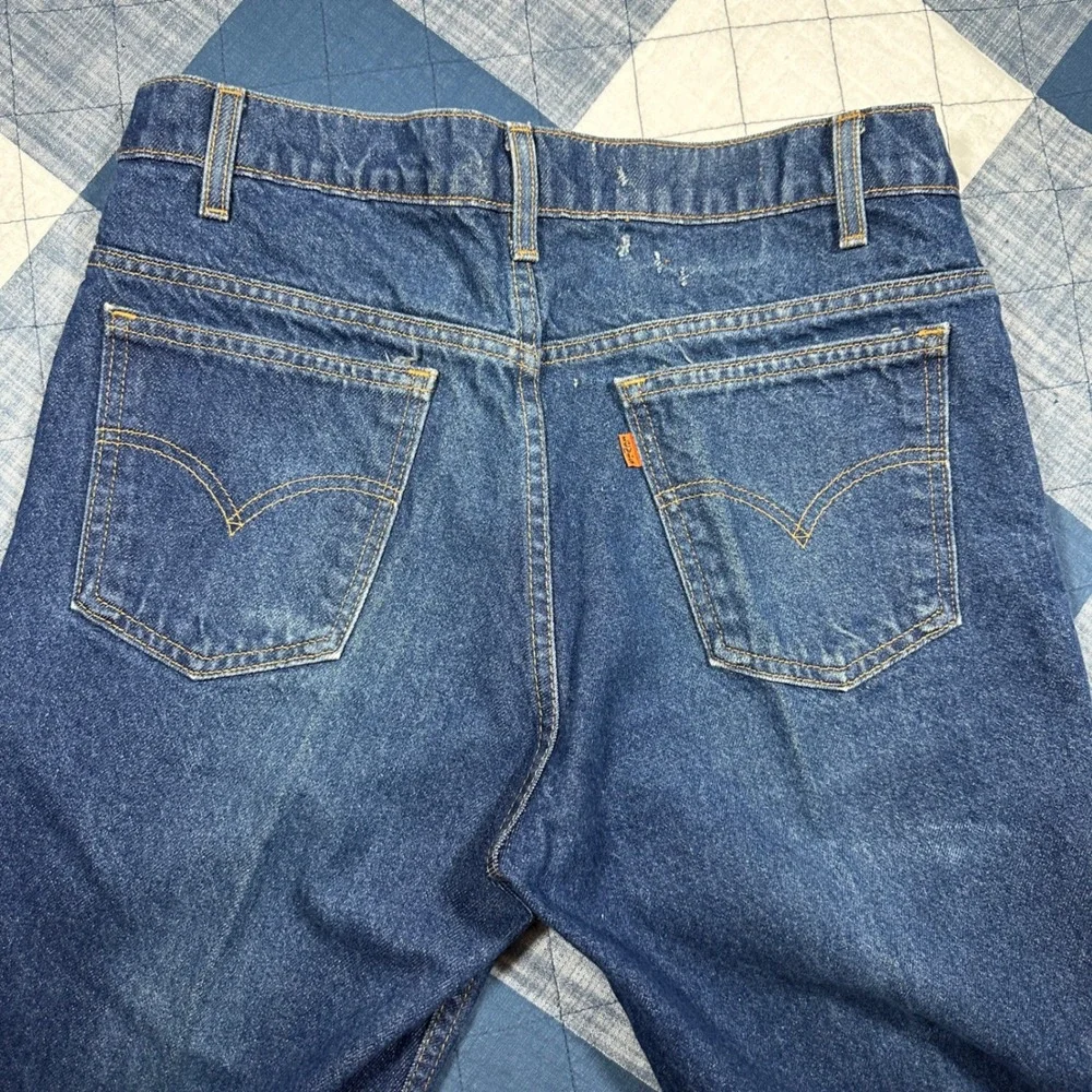 Vintage 90s Levis 517 Orange Tab Bootcut Jeans Mens 33x32 Blue Denim Made in USA